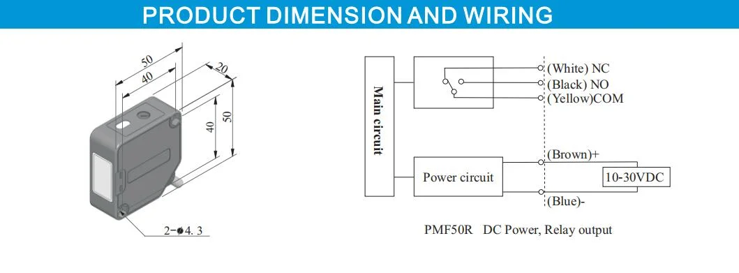 CE Approved Mirror Reflector Plate Photo Sensor for Industrial Sliding